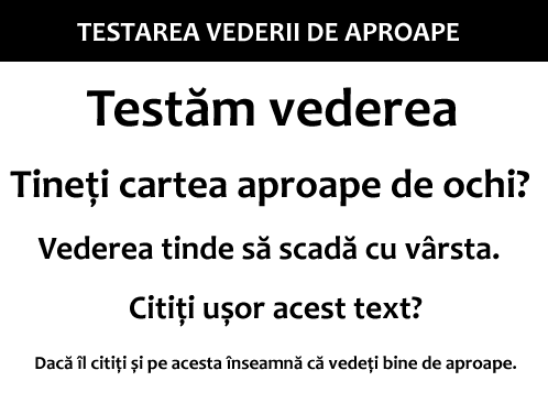 Testarea vederii la apropiere